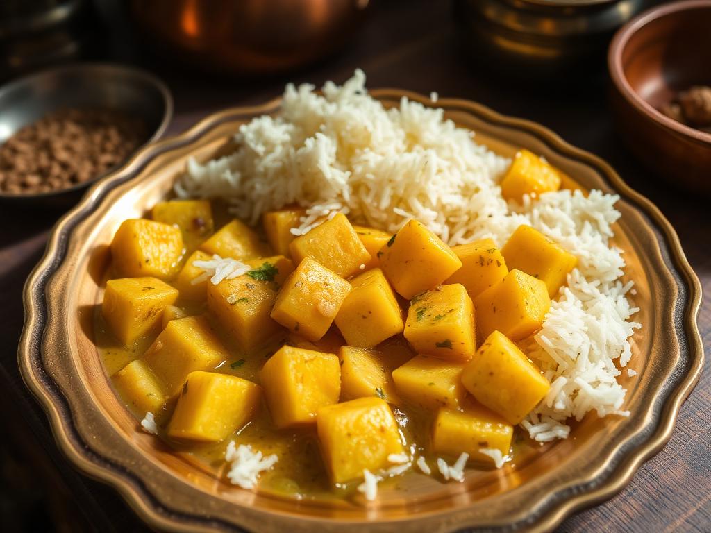 Aloo Posto & Steamed Rice