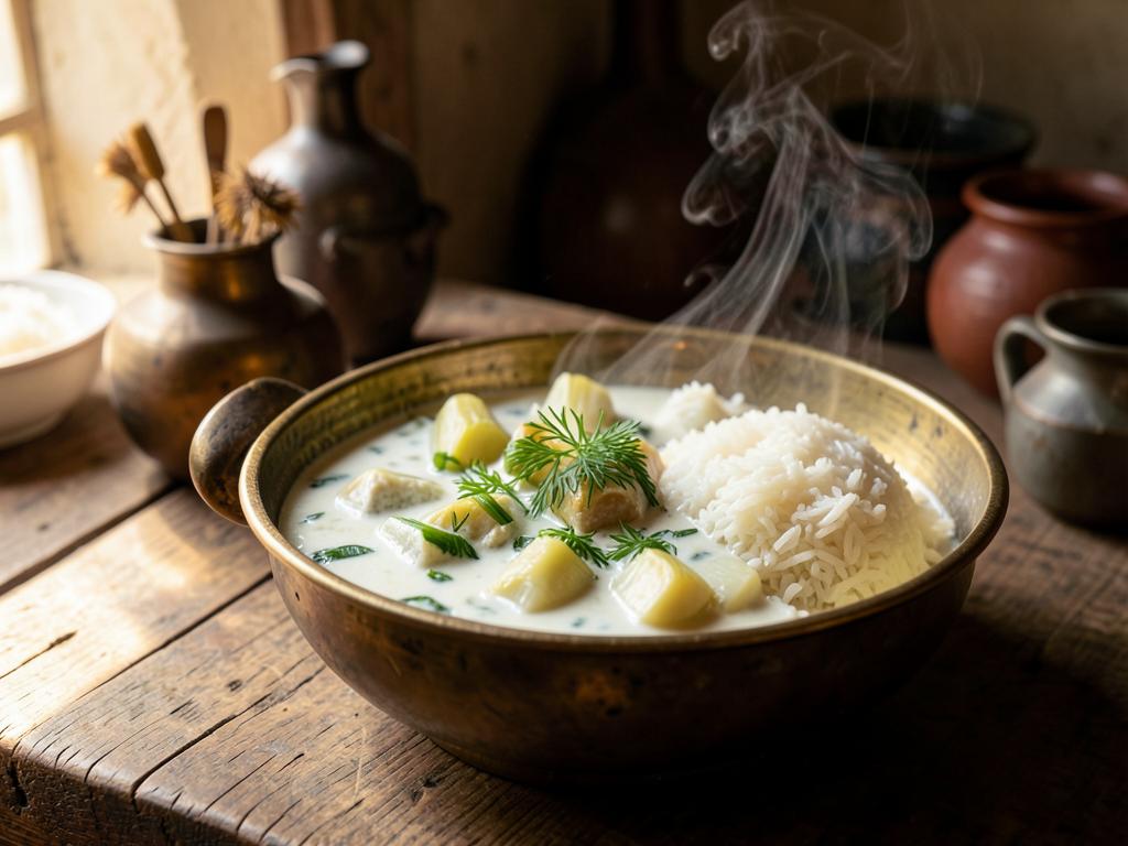 Nadru Yakhni & Steamed Rice